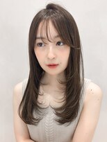 外ハネボブモテ髪斜めバングアプリコットオレンジくびれヘア