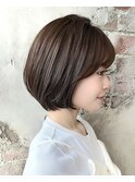 40代50代に人気の似合わせ丸みショートボブ 新宿