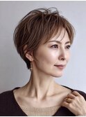 脱白髪染め大人ショート白髪ぼかし