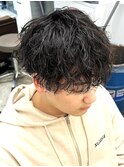 MEN’S HAIR/サーフカール/刈り上げセンターパート/北堀江　M