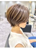 30代/40代/50代・絶壁解消・小顔前下がりショートボブ【中村】