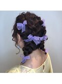 リボンヘアアレンジ