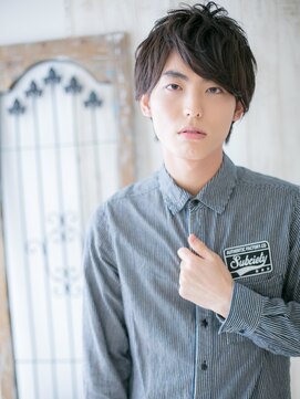 グルーミングサロン バーバー キャッスル 北浦和西口(Grooming salon Barber Castle) マットブラウン七三分けパーマのミニウルフQ