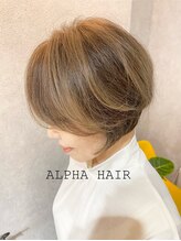 アルファ ヘアー(ALPHA HAIR) 白髪活かしハイライト×トレンドショート