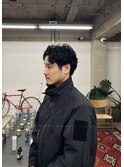 刈り上げないメンズミディアムパーマスタイル