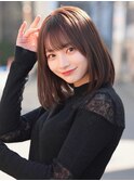 【F】似合わせニュアンスボブ赤味消し透明感カラー