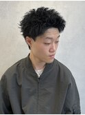 ピンパーマ×ブルーブラック