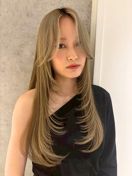 アッド バイ ケーツー(add by K-two) ロングレイヤー/シャギー/カーキベージュ