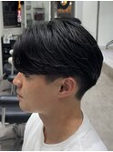センターパート×ニュアンスパーマ