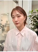 シースルーバング×タイトショート