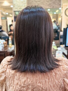 キャラ 池袋本店(CHARA) 30代40代50代外ハネミディアムボブ◎暖色ブラウン【池袋/ボブ】