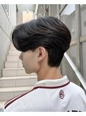 毛流れセンターパートニュアンスパーマ