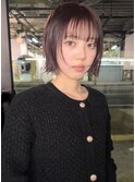 暖色カラー×フェイスレイヤーボブ