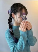 ライブ ヘアセット 編み下ろし 辻堂