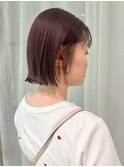 【大阪/梅田/茶屋町/中崎町】透明感バーガンディカラー/ミニボブ