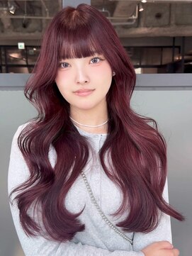 アルバム 銀座(ALBUM GINZA) ロング前髪カット顔周りレイヤー韓国ヘア_F1223