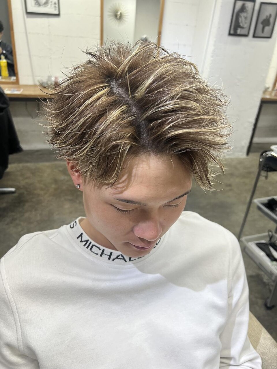 TAKASHI】茶金メッシュ：L275752373｜エルオム(EL.HOMME)のヘア