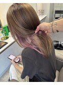 透明感ベージュ×ラベンダーピンク