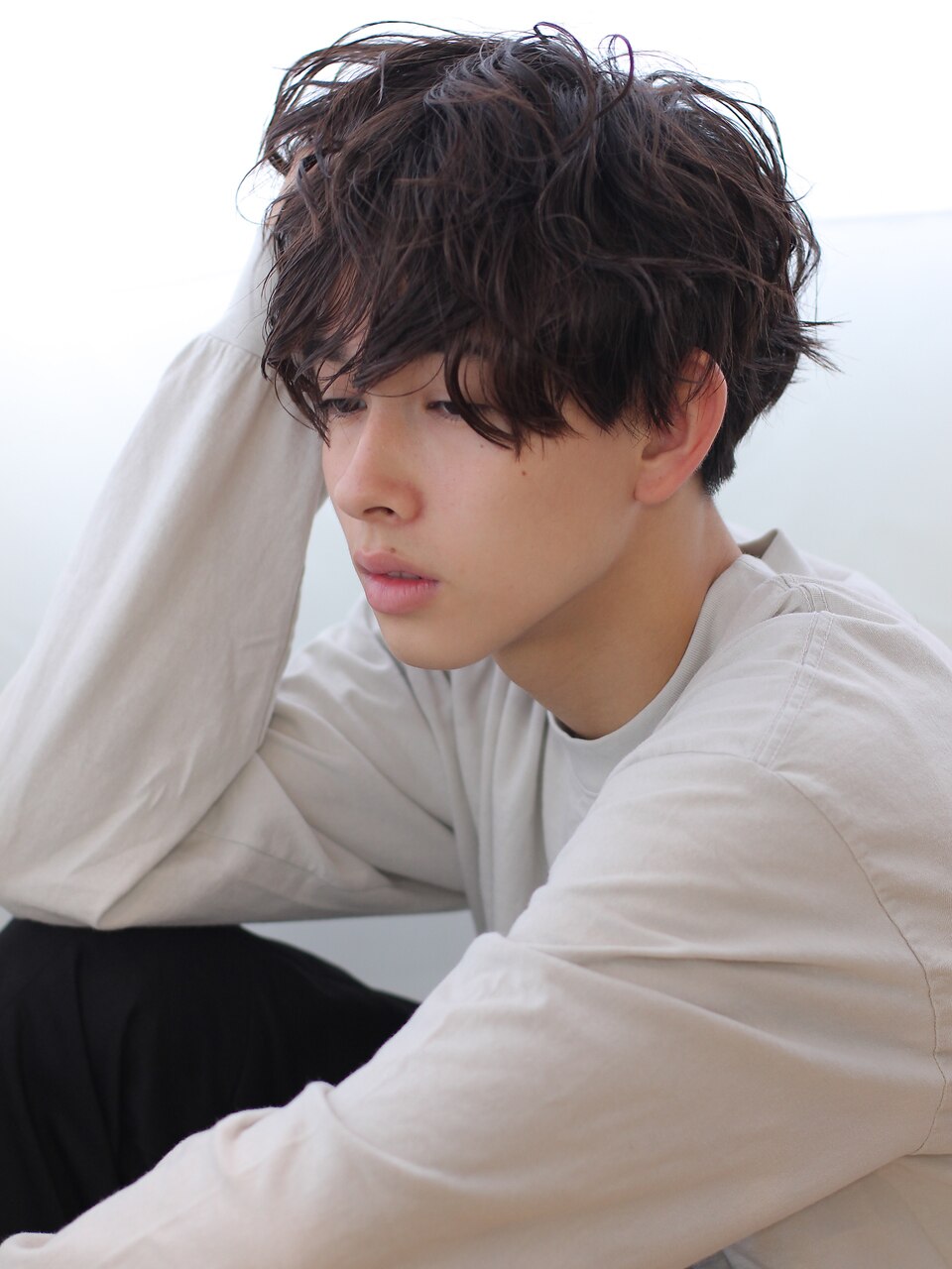 くせ毛風パーマ&ツーブロックマッシュ：L044195963｜マルシェ(marche