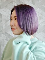 オーキッドバイヘアー(OrchiD.byhair) ラベンダーカラー/切りっぱなし丸みボブ/ハイトーンケアブリーチ