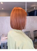 ボブ×オレンジベージュ