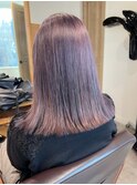 ピンクラベンダー×切りっぱなしロブ