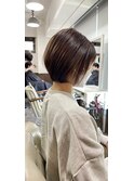 切りっぱなしぱっつんボブ【ショコラオリジナル春色カラー☆】
