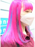 ピンク×水色メッシュ