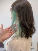 Emma  ecole インナーカラーターコイズブルー/グリーン by 木村