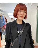 ヘン(hen)&nbsp;オレンジブラウン　マッシュバングボブ