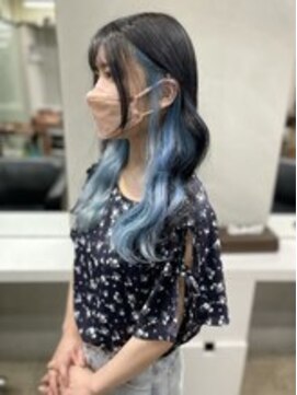 ディア(.eer) 夏おすすめハイトーンカラー/黒×水色/スカイブルー