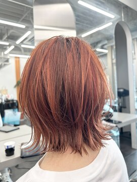 エイト 立川店(EIGHT) ☆レイヤーボブ×オレンジピンク☆