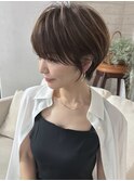 ショートボブ髪型40代50代60代前髪あり前髪なし【橋本】