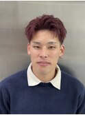 【ワインレッド/アップバング】