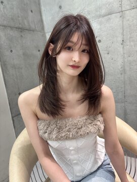 ロール 博多(Role) ミニウルフレイヤーカット顔周り前髪韓国ミディアムロング/博多