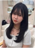 ロングレイヤー！顔周りカット
