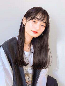 ラベストクズハ(LOVEST KUZUHA) ロングレイヤー/艶髪/韓国風ヘア/アッシュブラウン/大人ブラウン