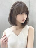 韓国/小顔/黒髪/ココアベージュ/銀座/ボブ