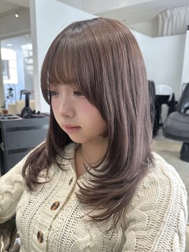 ラミ(L'ami) 《吉田丞》結べるミディアムレイヤー/小顔顔周り/グレージュ