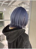 【暖音】ブルーラベンダーで可愛いボブ