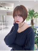 大人可愛い20代30代40代小顔ひし形ショートボブ丸み前下がり