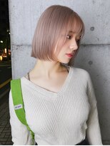 ウールトウキョウ 渋谷(wool TOKYO)&nbsp;スモーキーピンクベージュ×前髪ボブ