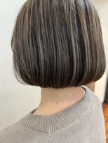 ネックス 表参道本店(nex)&nbsp;【nex 表参道】脱白髪染め 地毛ハイライト ミニボブ 大人 齋藤