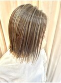 細め白髪ぼかしハイライト×バレイヤージュ