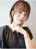 顔まわりレイヤー/切りっぱなし/ボブ/ミディアム