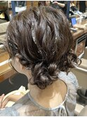 ヘアセット　お呼ばれヘア　結婚式参列　ツインシニヨン
