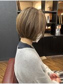 【白髪ぼかし】ショートスタイル/白髪ぼかしハイライトカラー