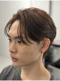 ニュアンスパーマセンターパートフェザーパーマ韓国メンズパーマ