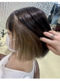 インナーカラー,グレージュカラー,ボブ【草加】