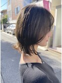 顔周りがかわいい　くびれロブ　ナチュラルストレートパーマ